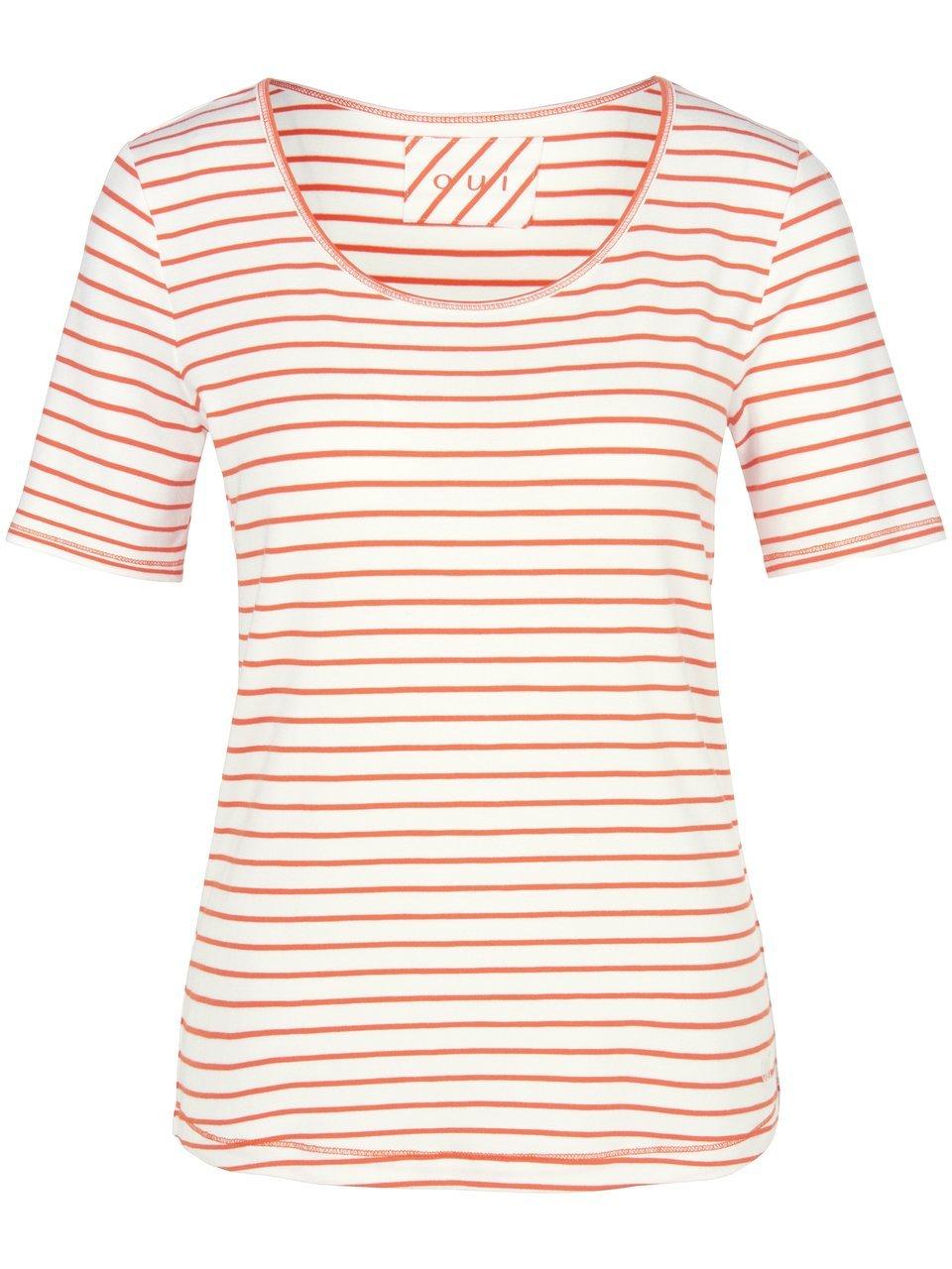 Shirt ronde hals en korte mouwen Van oui wit