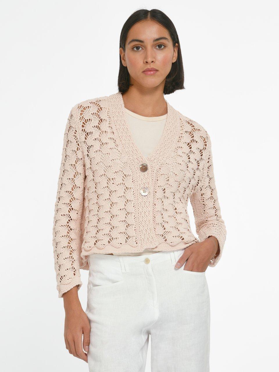 GRECERELLE Damen Strickjacke Lang - Leichter Cardigan Mit Lochmuster Für Sommer & Strand