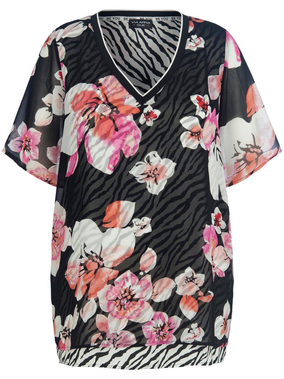 Shirt bloemenprint Van Via Appia Due zwart