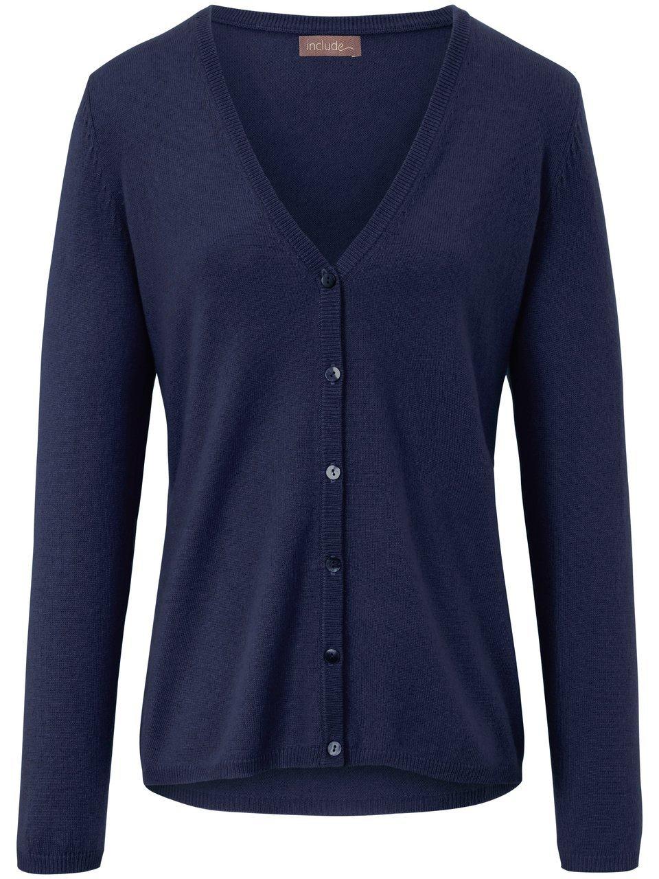 Strickjacke tiefem V-Ausschnitt include blau günstig online kaufen