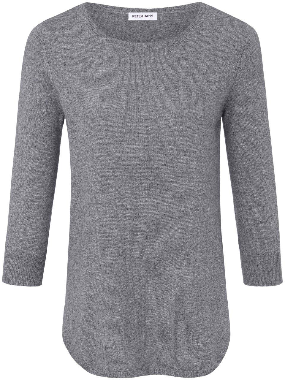 Rundhals-Pullover aus Seide und Kaschmir Peter Hahn grau günstig online kaufen