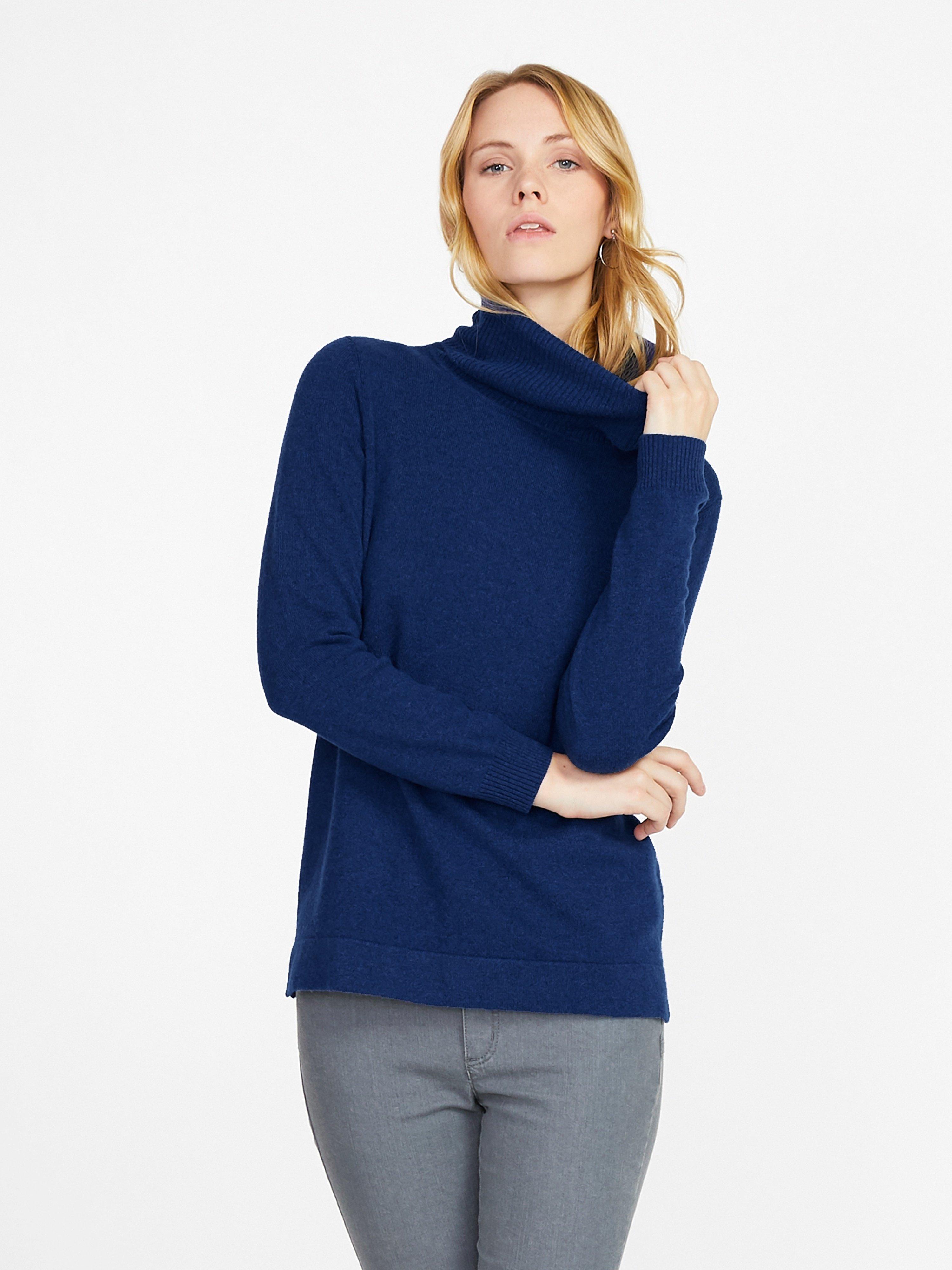 Peter Hahn Cashmere Rollkragen Pullover Aus 100 Premium Kaschmir Meerblau Melange