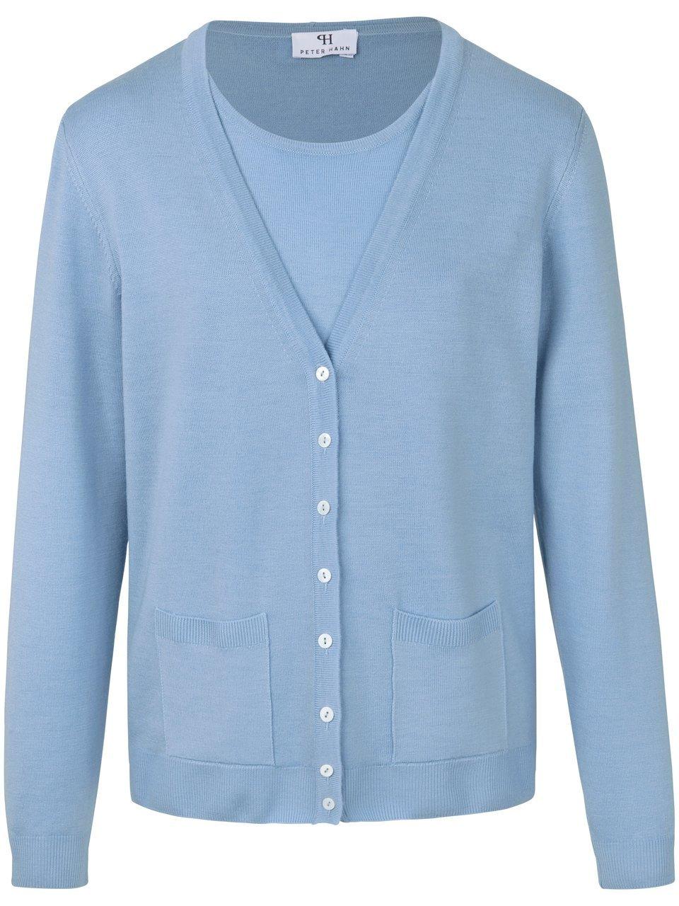 Thumbnail - Peter Hahn - Twinset aus 100% Schurwolle-Pure Tasmanian Wool, blau, Gr. 48 / XL - Schurwolle