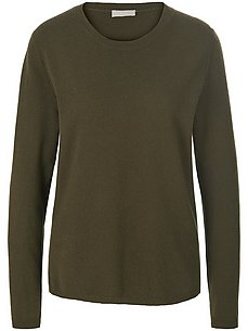 round neck jumper in 100% cashmere include green