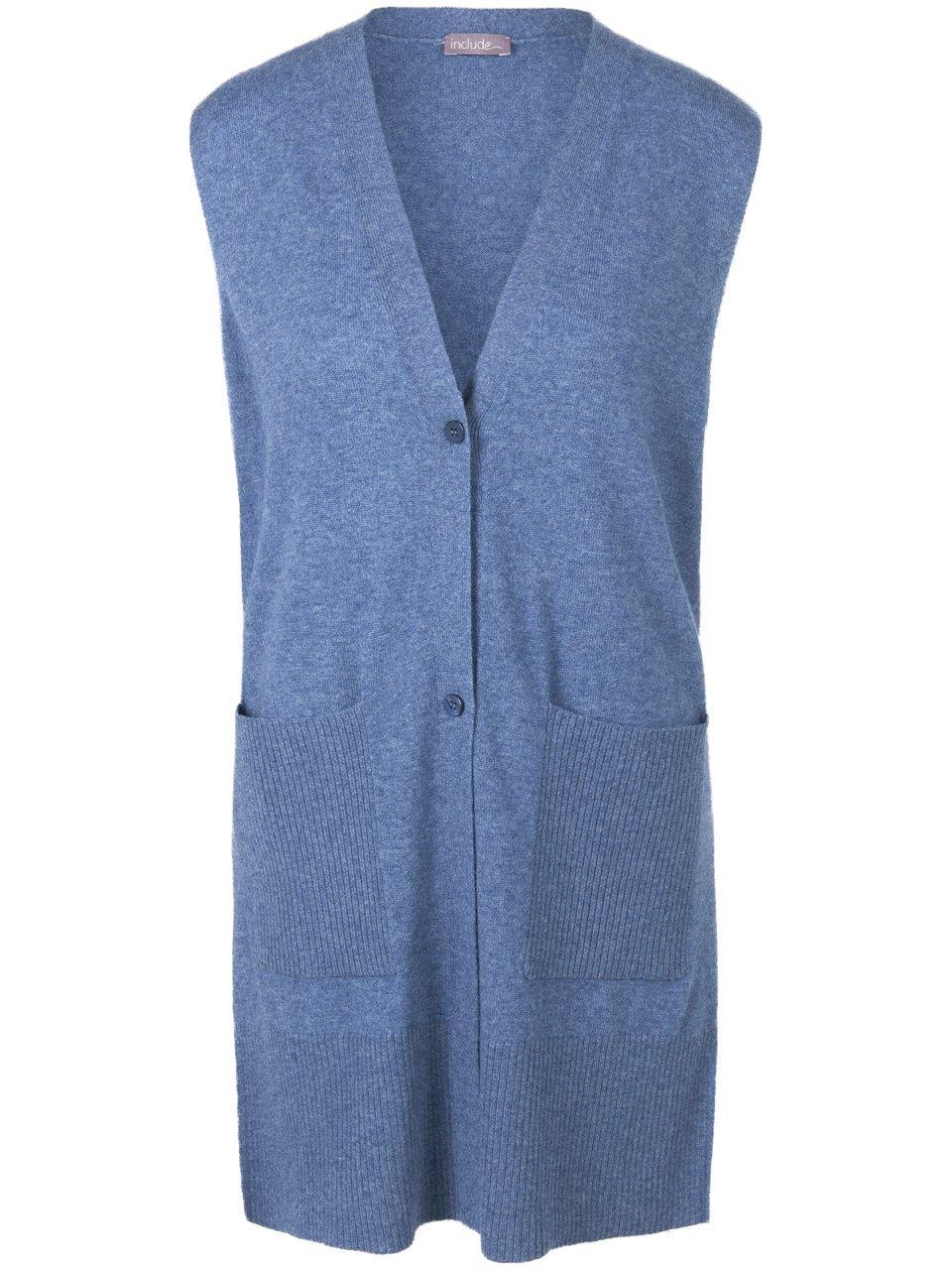 Long-Strickweste aus Schurwolle und Kaschmir include blau günstig online kaufen