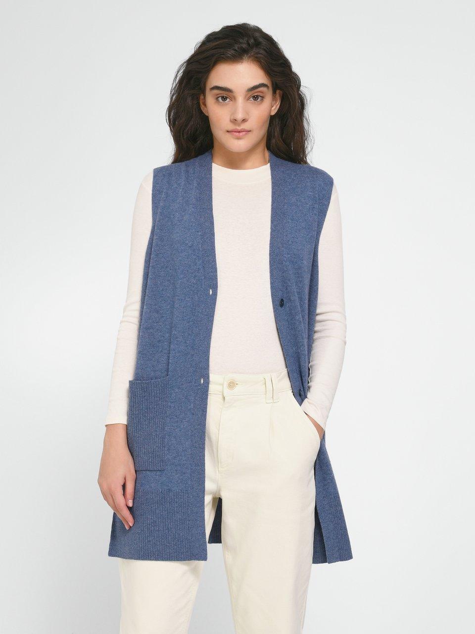 Peter Hahn - Lang mouwloos vest met V-hals