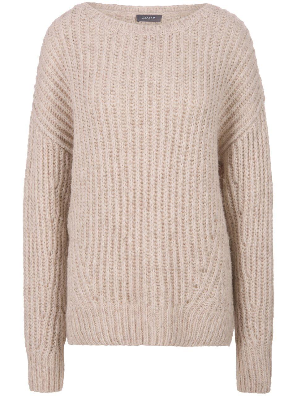 Gebreide trui lange pofmouwen Van BASLER beige