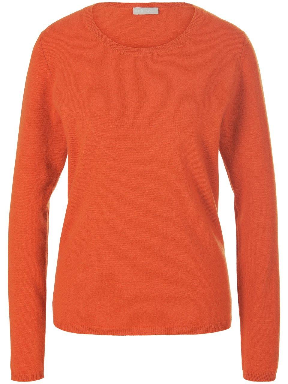 Rundhals-Pullover aus Schurwolle und Kaschmir include orange günstig online kaufen