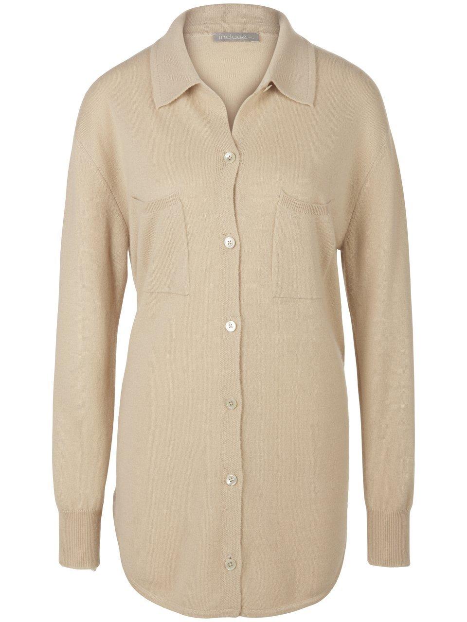 Gebreid shirt polokraag Van include beige