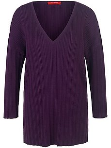 v-neck jumper in wool mix laura biagiotti roma purple
