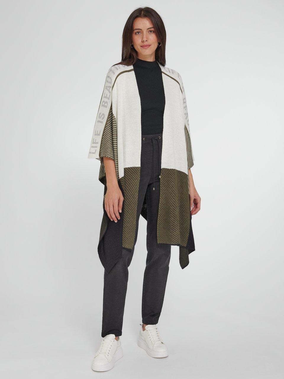 Emilia Lay - Gebreide cape met trendy colourblocking