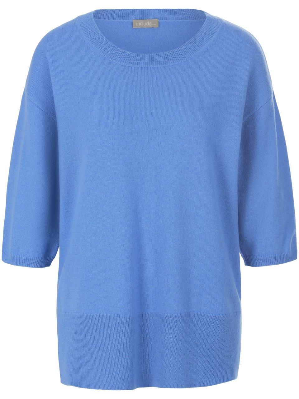 Rundhals-Pullover aus Kaschmir und Seide include blau günstig online kaufen