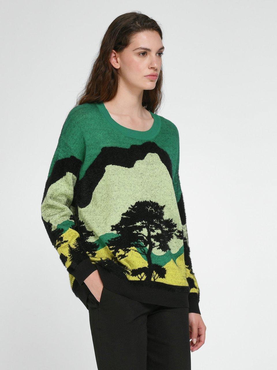 Pull manches longues vert femme