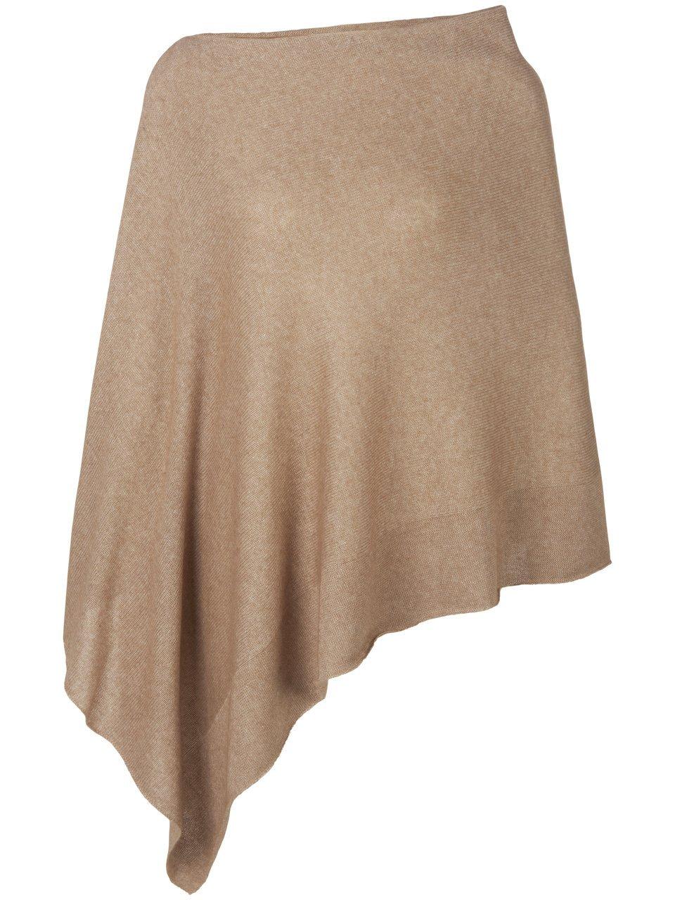 Poncho in asymmetrisch model Van Peter Hahn Seide/Kaschmir beige