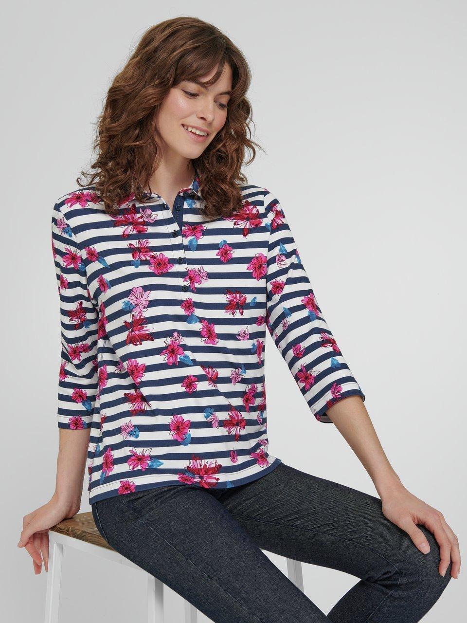 100% - - in Rabe cotton shirt multicoloured/navy Polo