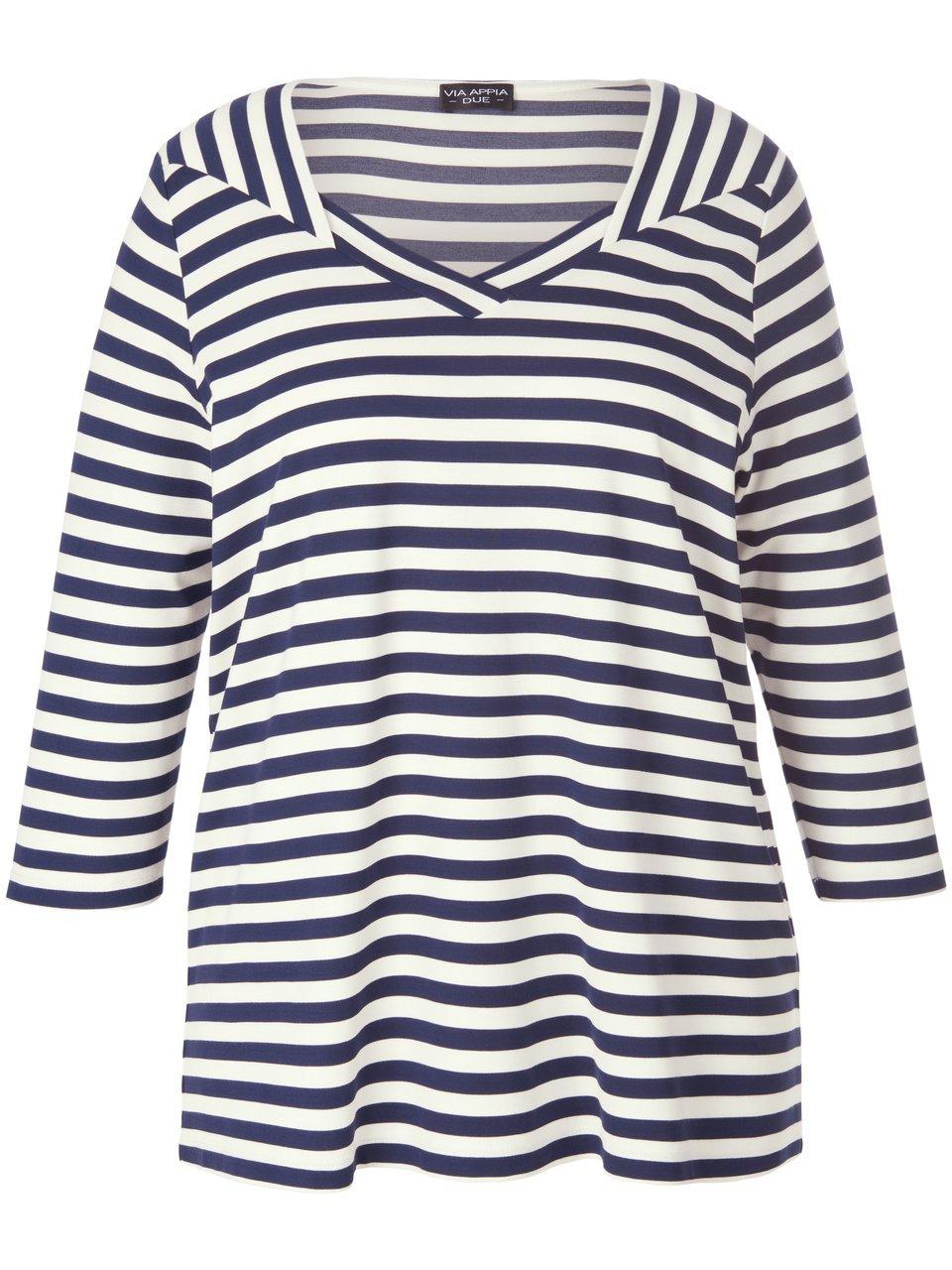 Shirt V-hals en 3/4-mouwen Van Via Appia Due blauw