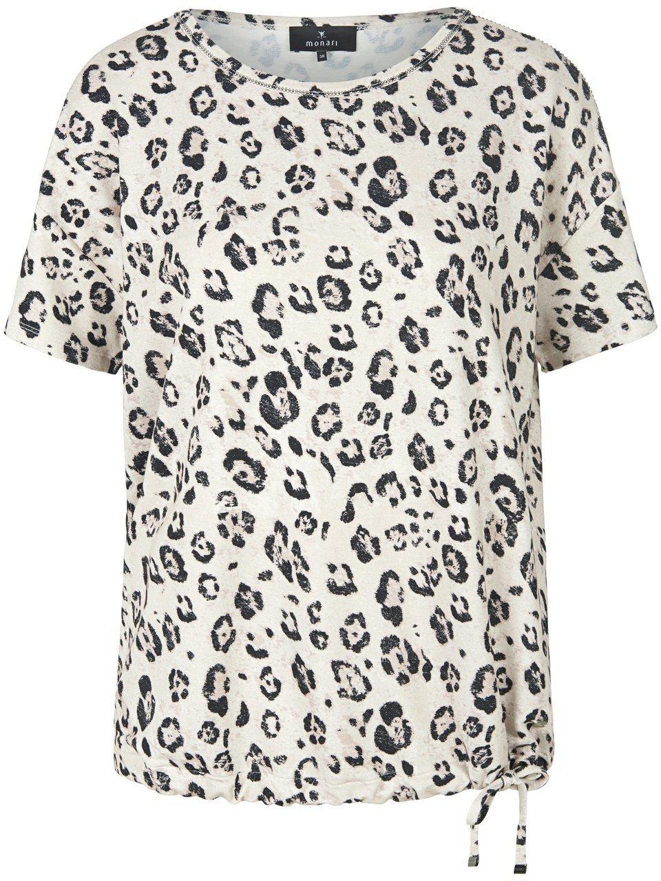 Shirt ronde hals en luipaardprint Van Monari beige