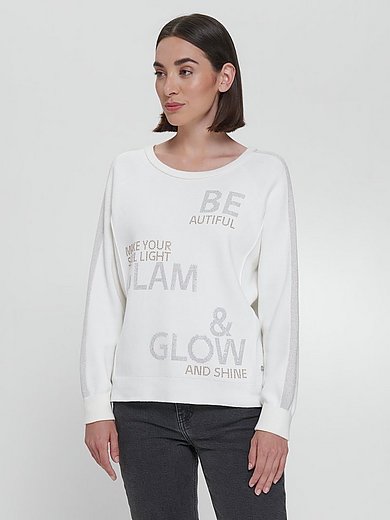 Monari - Sweatshirt med tekstprint og glimmereffekt