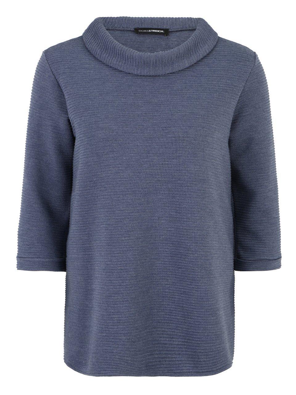 Sweatshirt een platte kraag Van Doris Streich blauw
