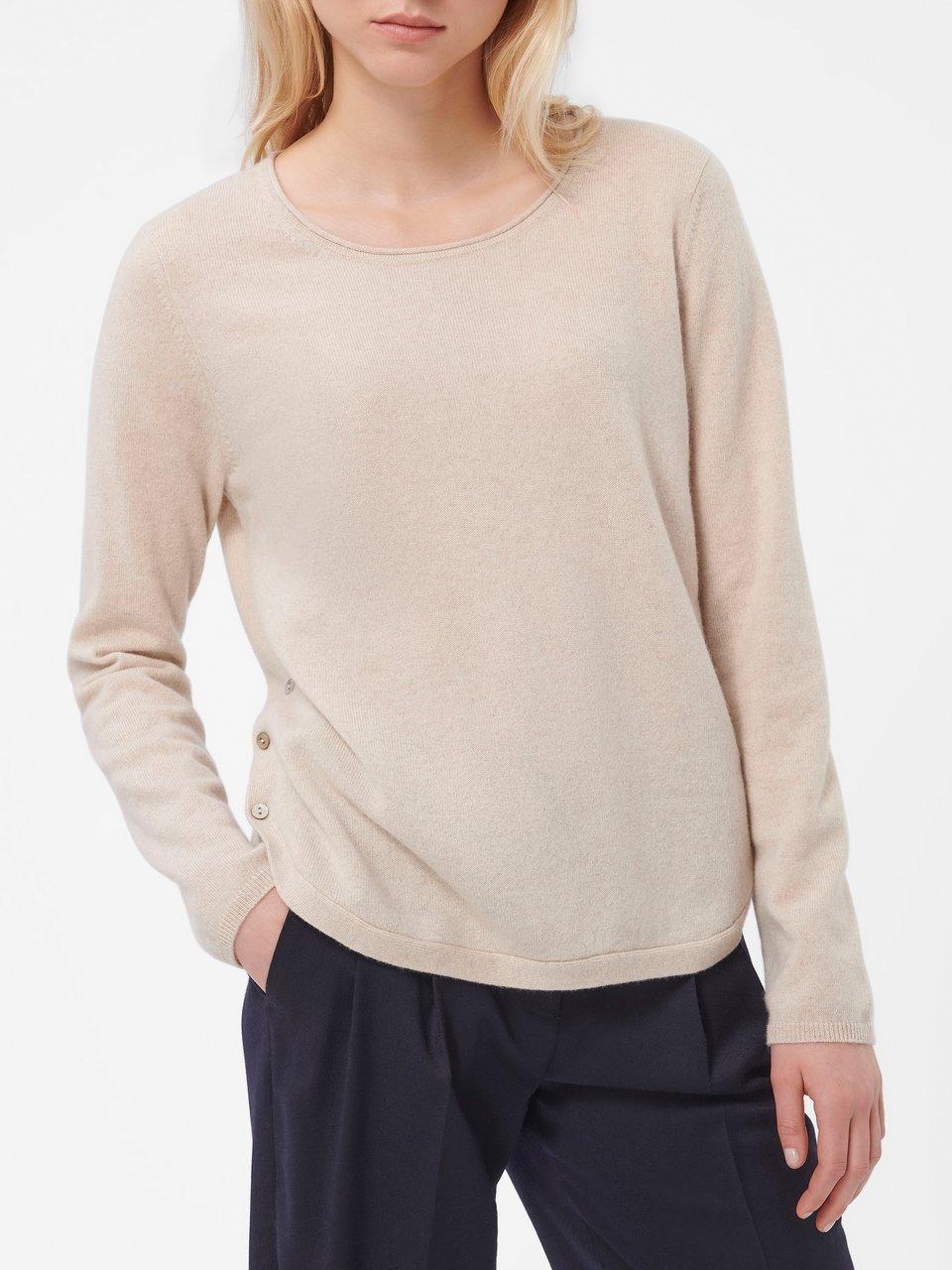 include - Rundhals-Pullover aus 100% Premium-Kaschmir - Sand-Melange