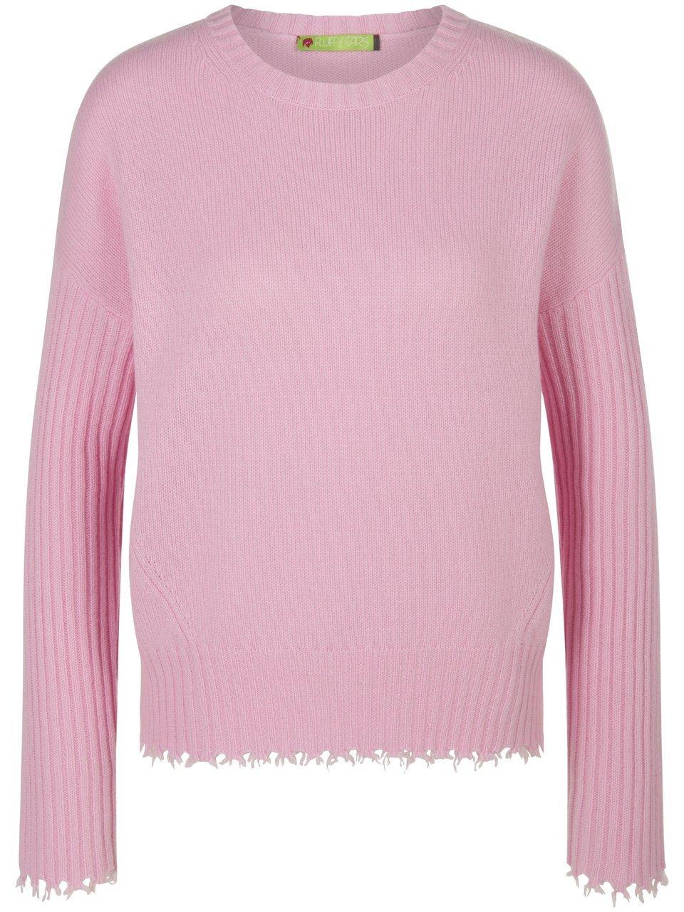 Trui ronde hals gemaakt scheerwol en kasjm Van FLUFFY EARS roze