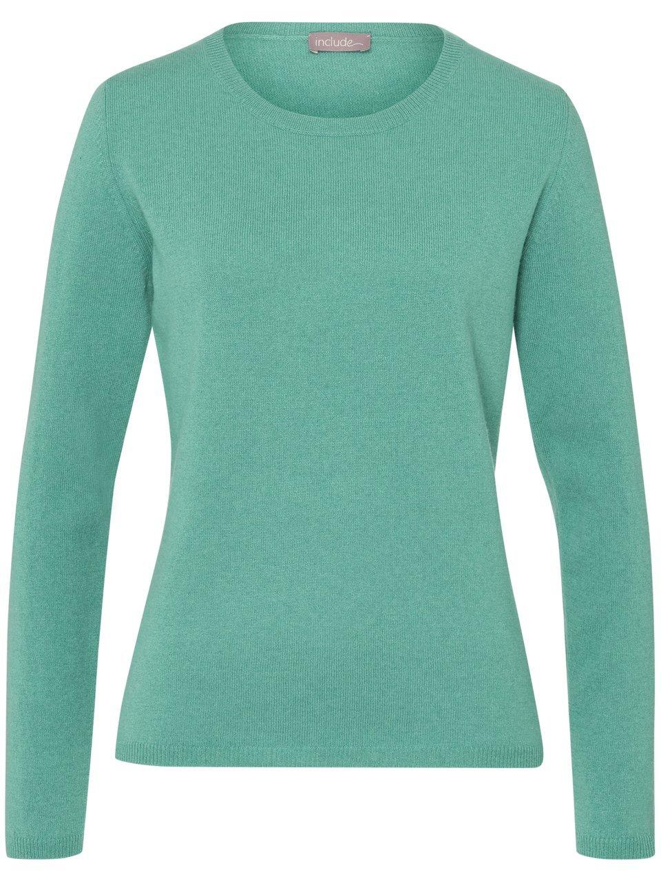 Rundhals-Pullover aus Schurwolle und Kaschmir include grün günstig online kaufen