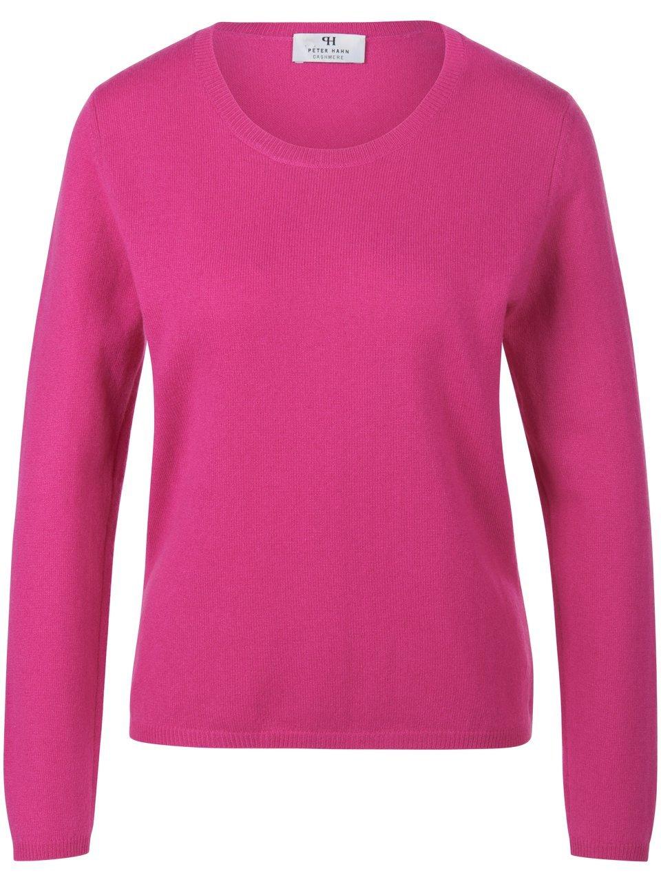 Trui 100% kasjmier ronde hals Van Peter Hahn Cashmere pink