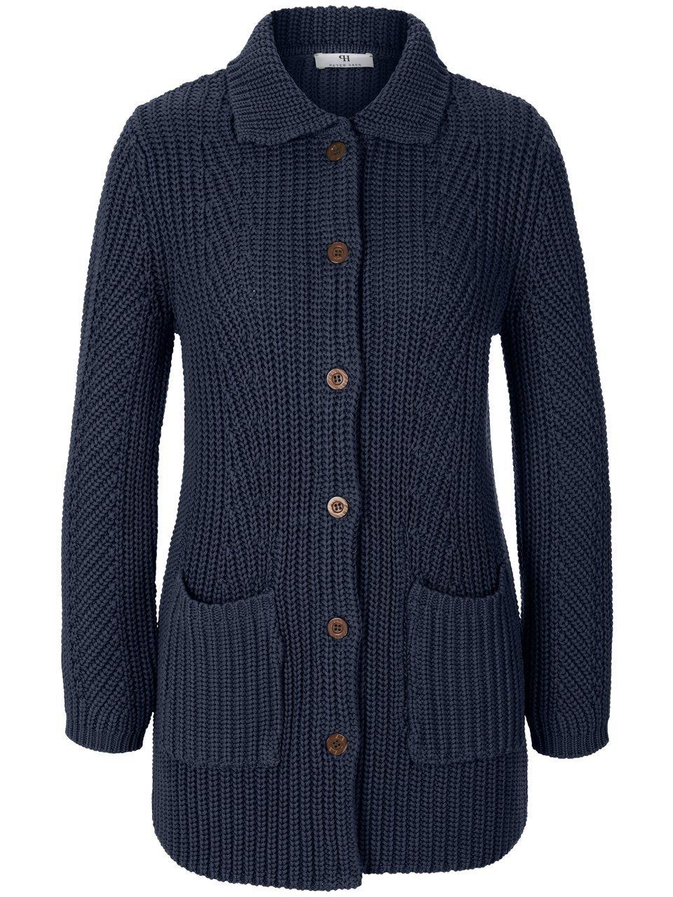 Thumbnail - Peter Hahn - Long-Strickjacke, blau, Gr. 50 / XL - Baumwolle