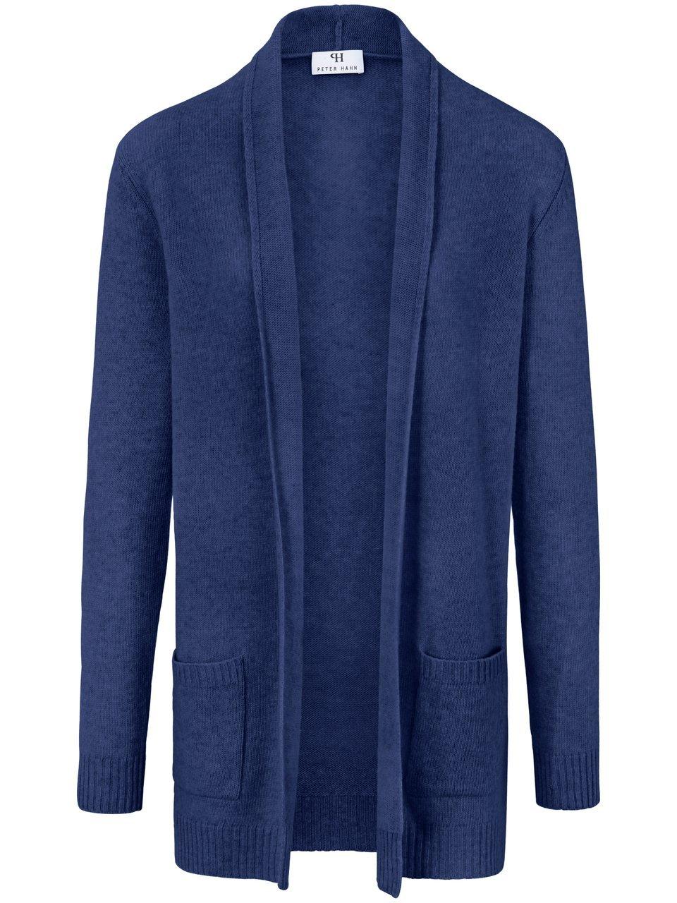 Lang vest 100% scheerwol Van Peter Hahn blauw