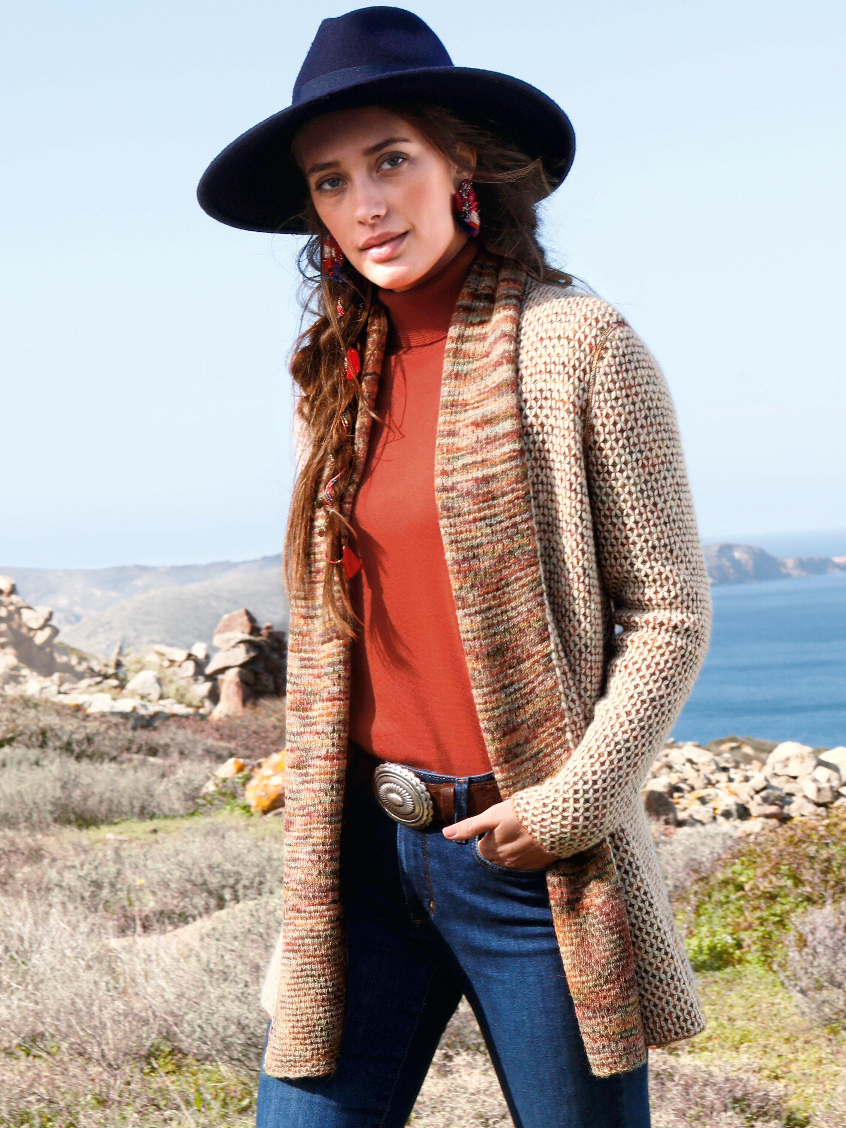 Inkadoro - Wende-Strickjacke mit Schalkragen