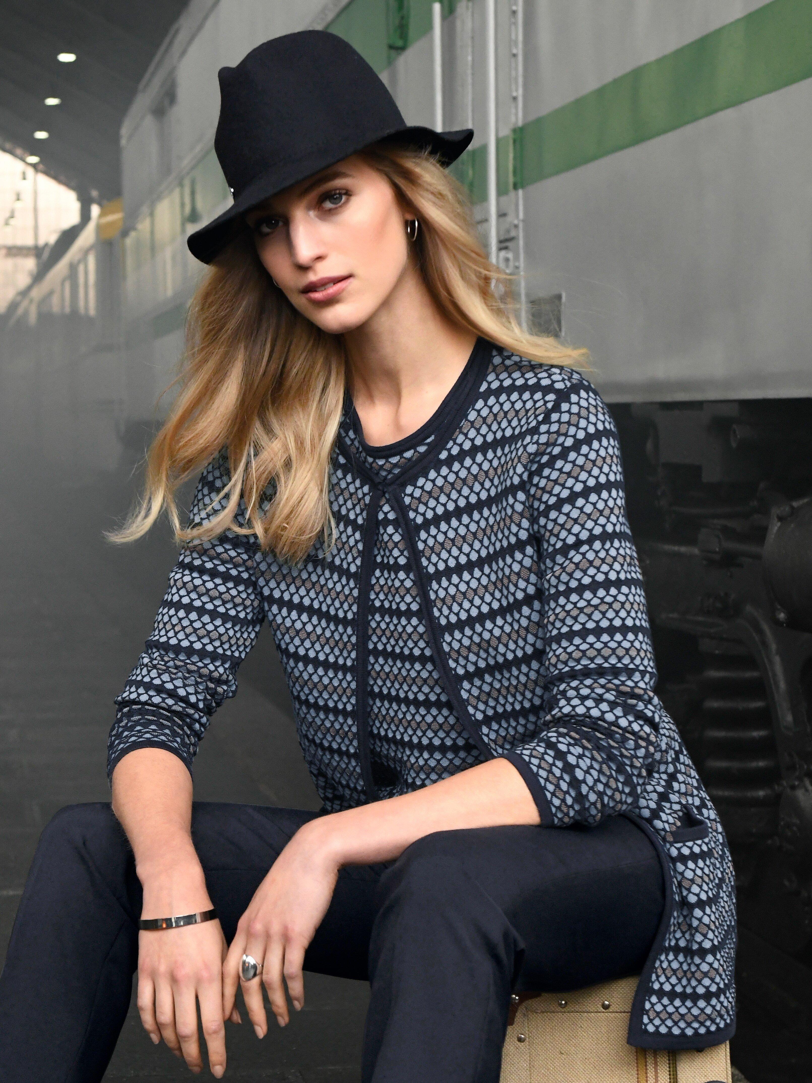 Peter Hahn - Strickjacke mit Rundhals-Ausschnitt