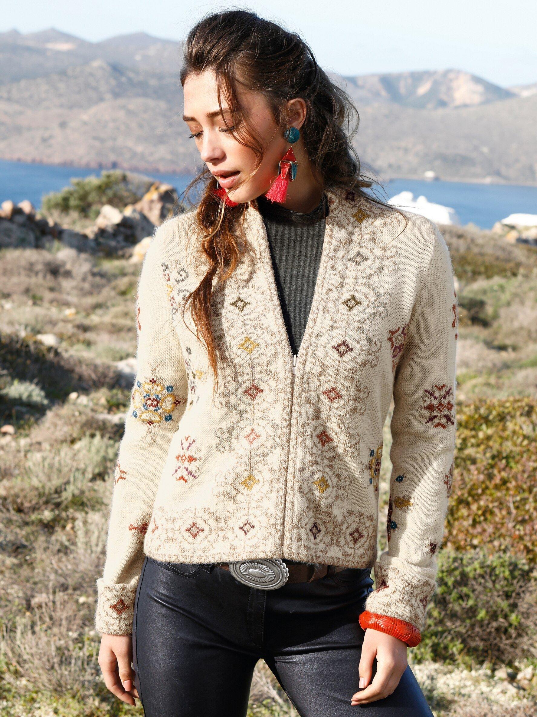 Inkadoro - Strickjacke mit Stehkragen