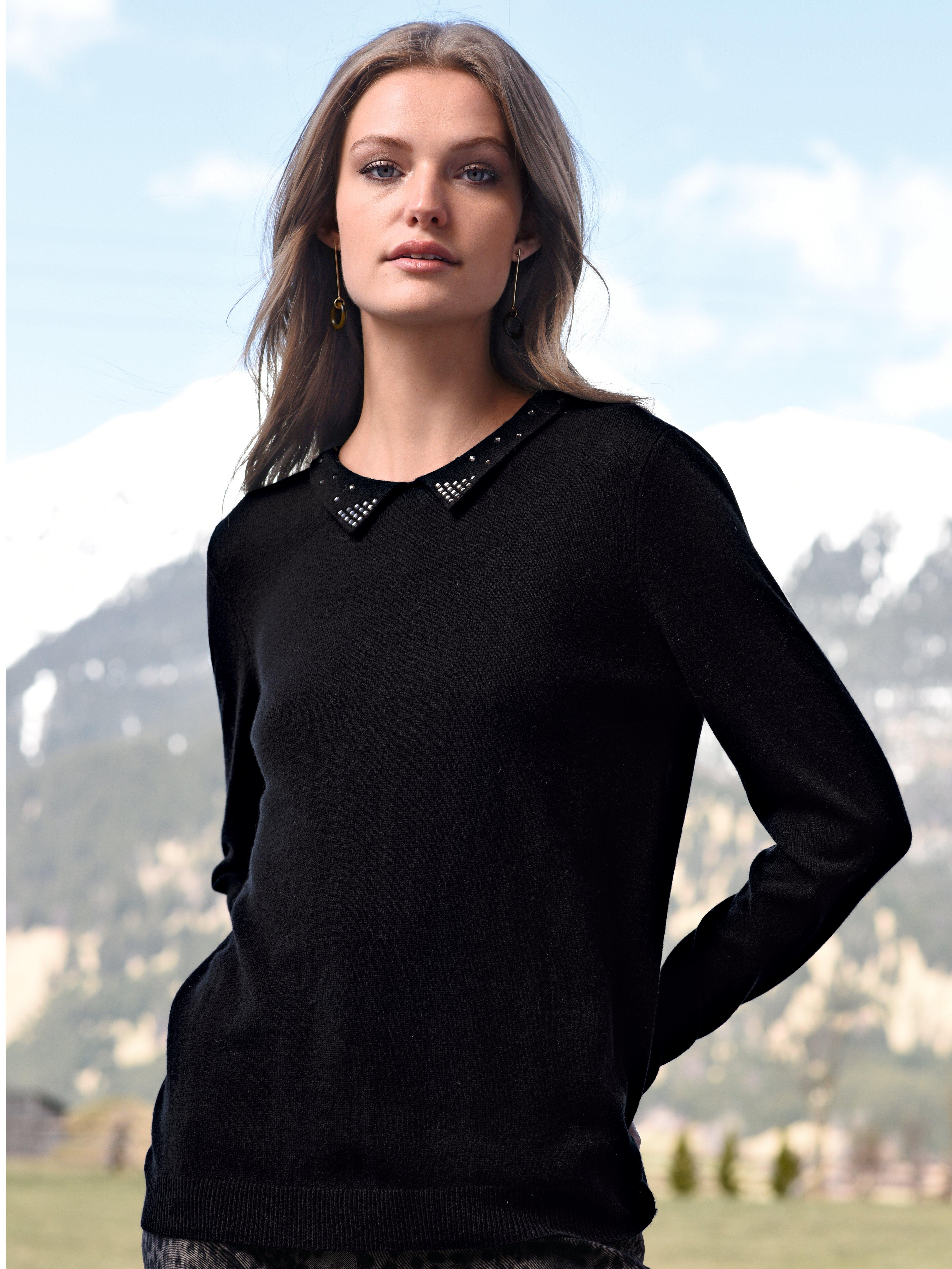 Include Polo Pullover Aus 100 Kaschmir Schwarz