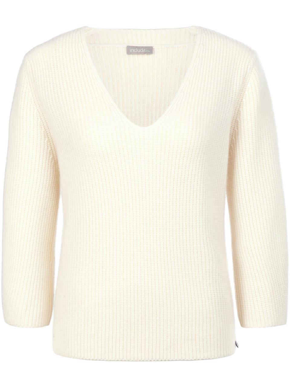 Le pull décolleté V 100% cachemire  include blanc taille 46