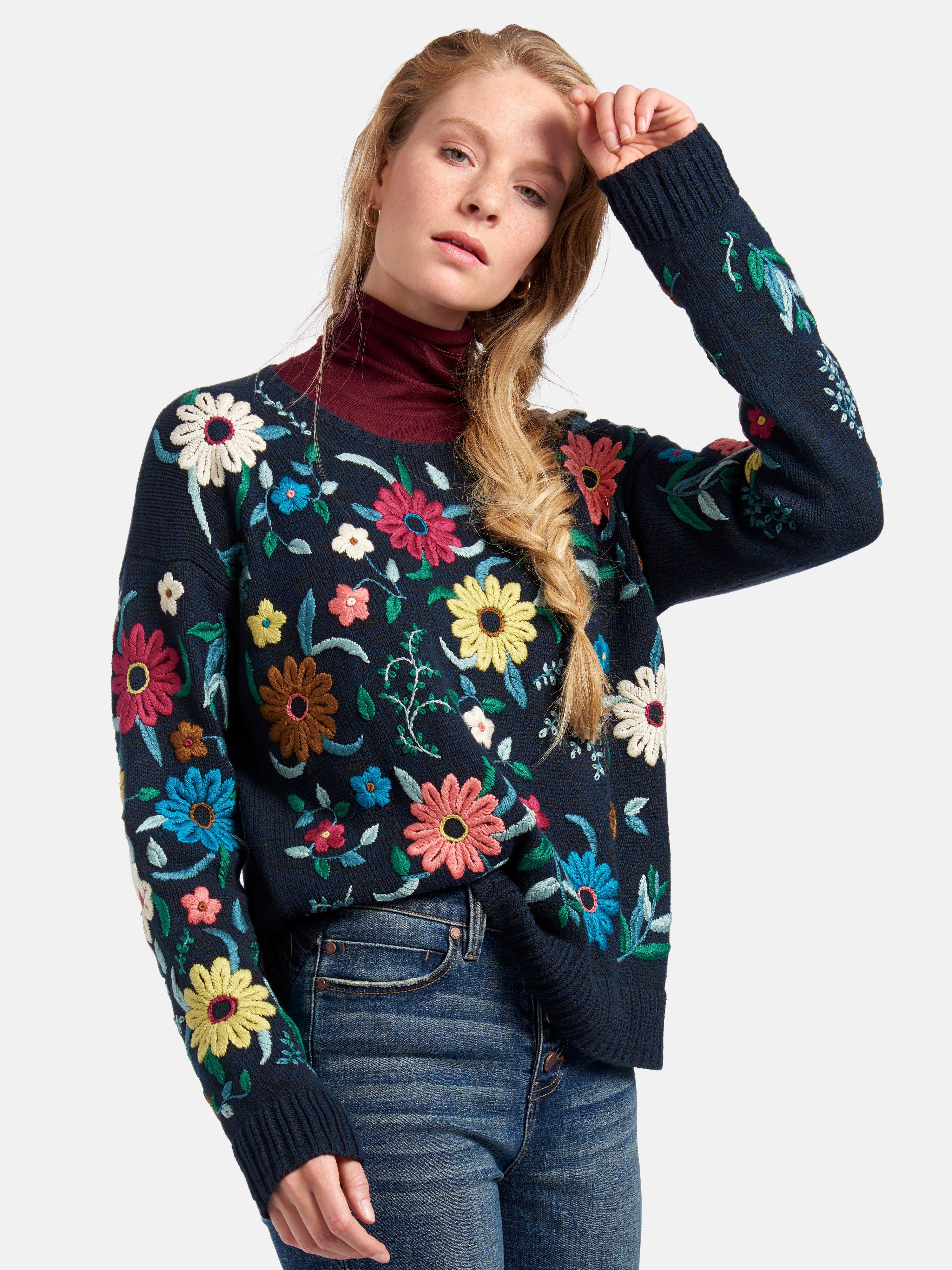 Inkadoro - Trui  van katoen en alpaca met ronde hals