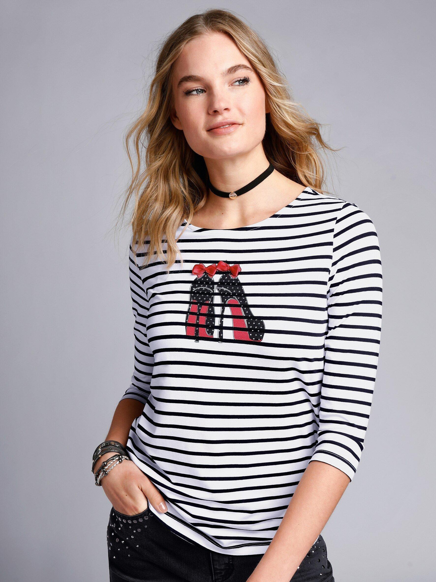 MYBC - Rundhals-Shirt mit 3/4-Arm