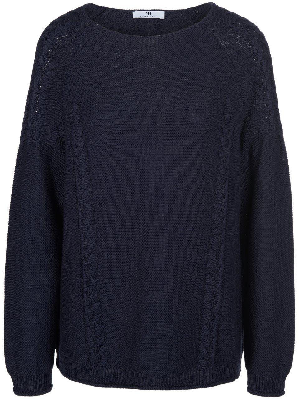 Thumbnail - Peter Hahn - Rundhals-Pullover, blau, Gr. 50 / XL - Baumwolle