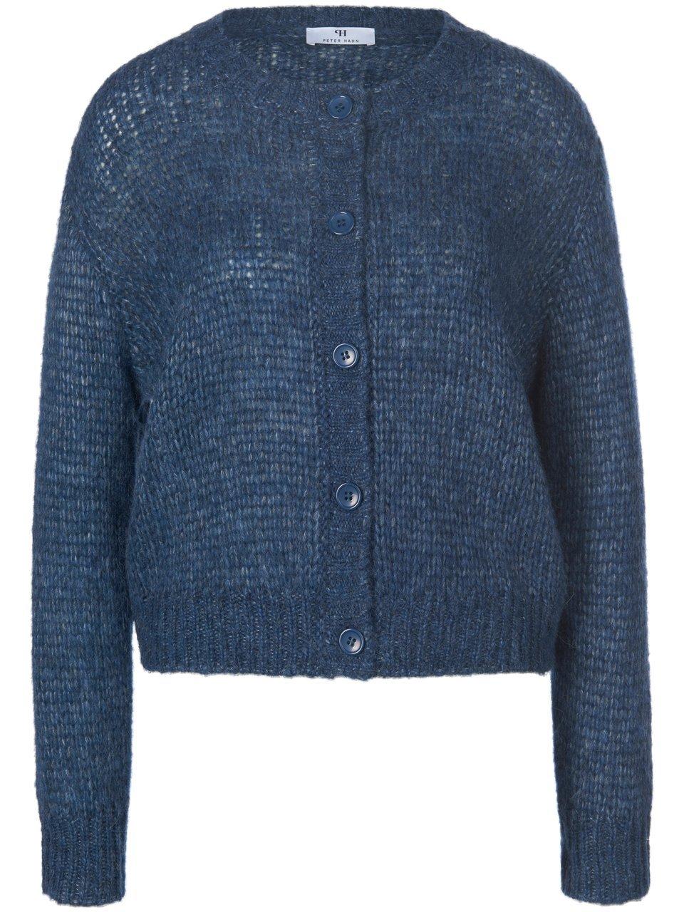 Strickjacke überschnittener Schulter Peter Hahn blau günstig online kaufen