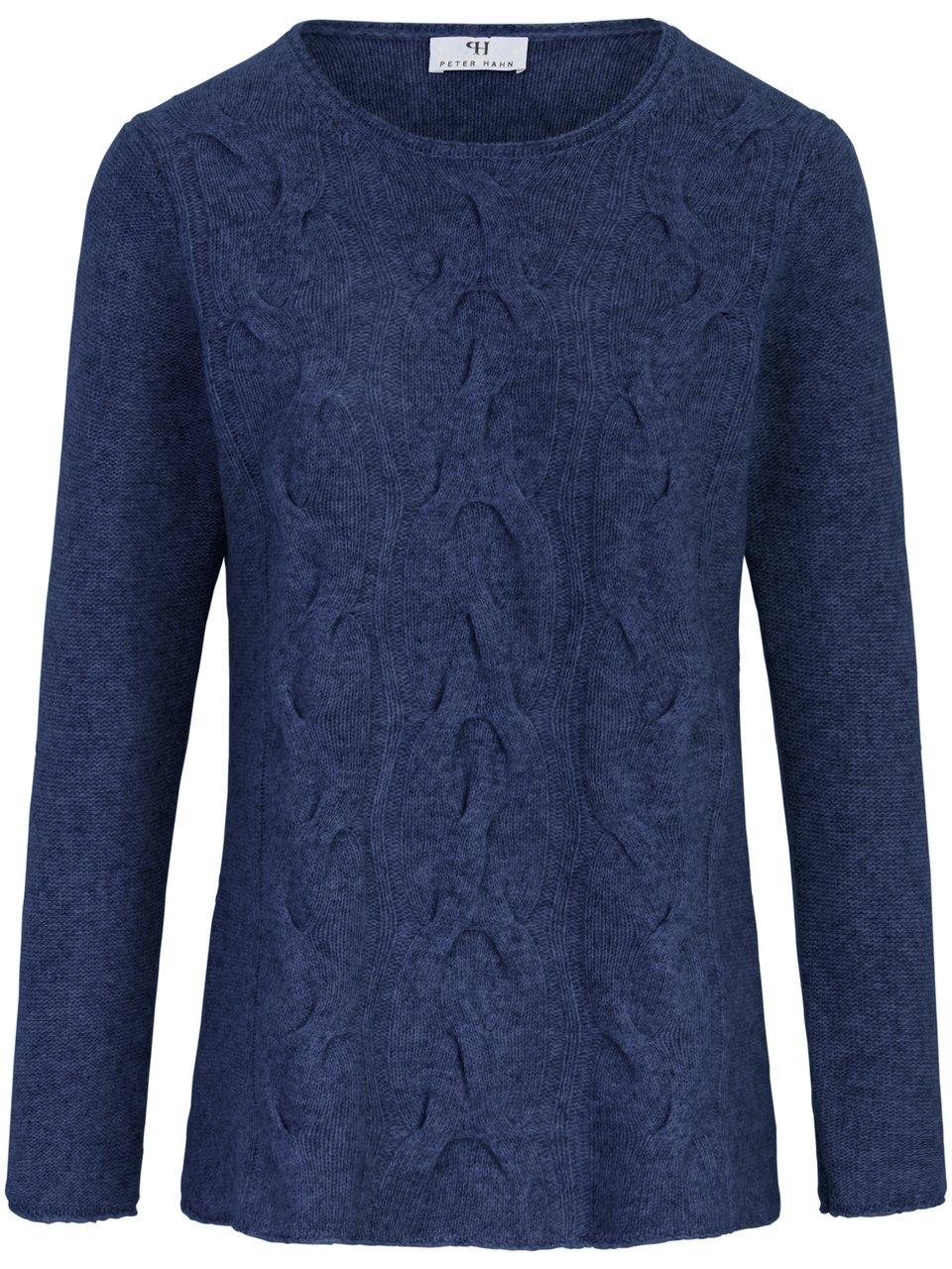 Thumbnail - Peter Hahn - Rundhals-Pullover aus 100% Schurwolle, blau, Gr. 38 / S - Schurwolle