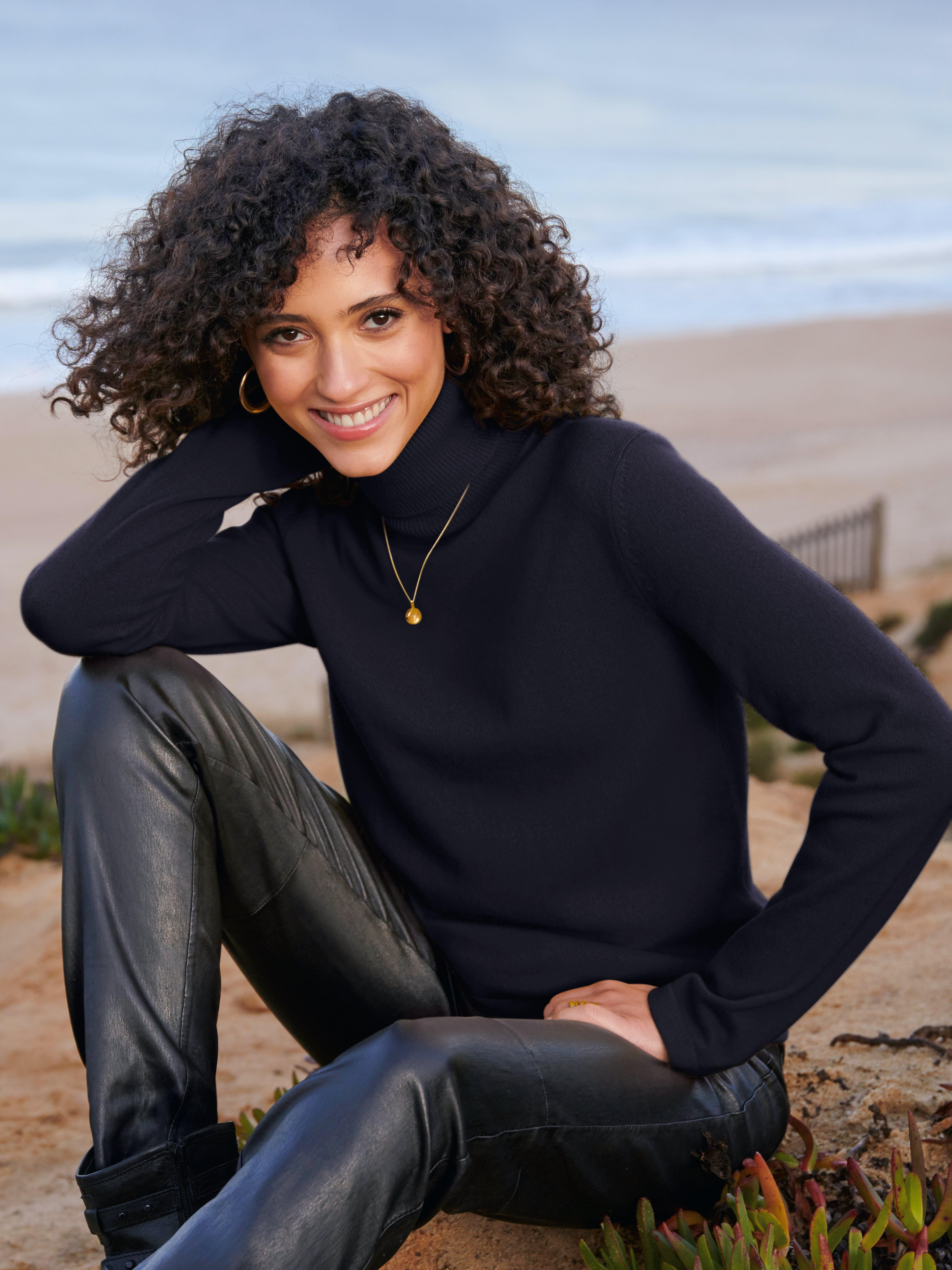 Peter Hahn Cashmere Rollkragen Pullover aus 100 Premium Kaschmir Marine