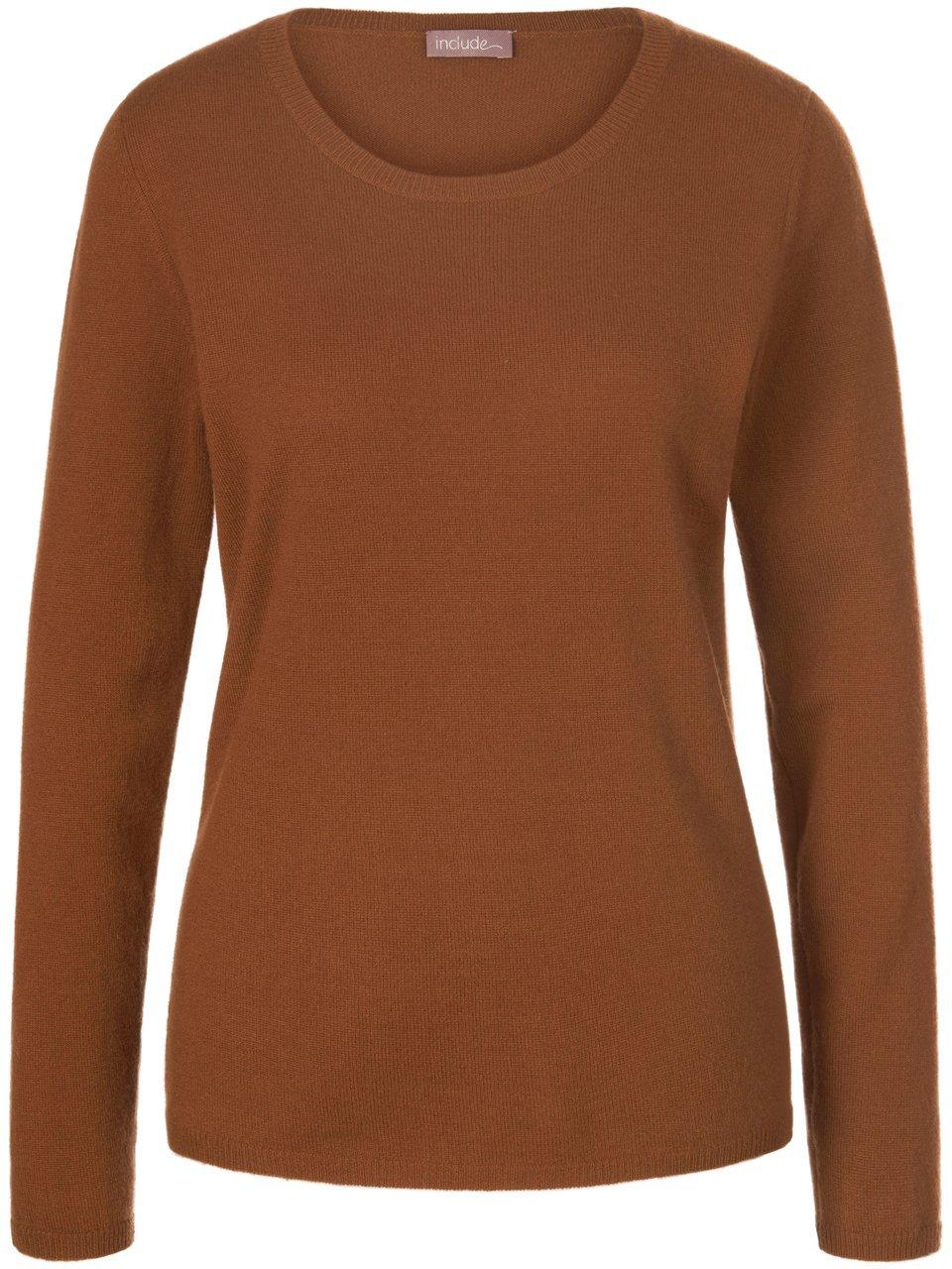 Rundhals-Pullover aus Schurwolle und Kaschmir include braun günstig online kaufen
