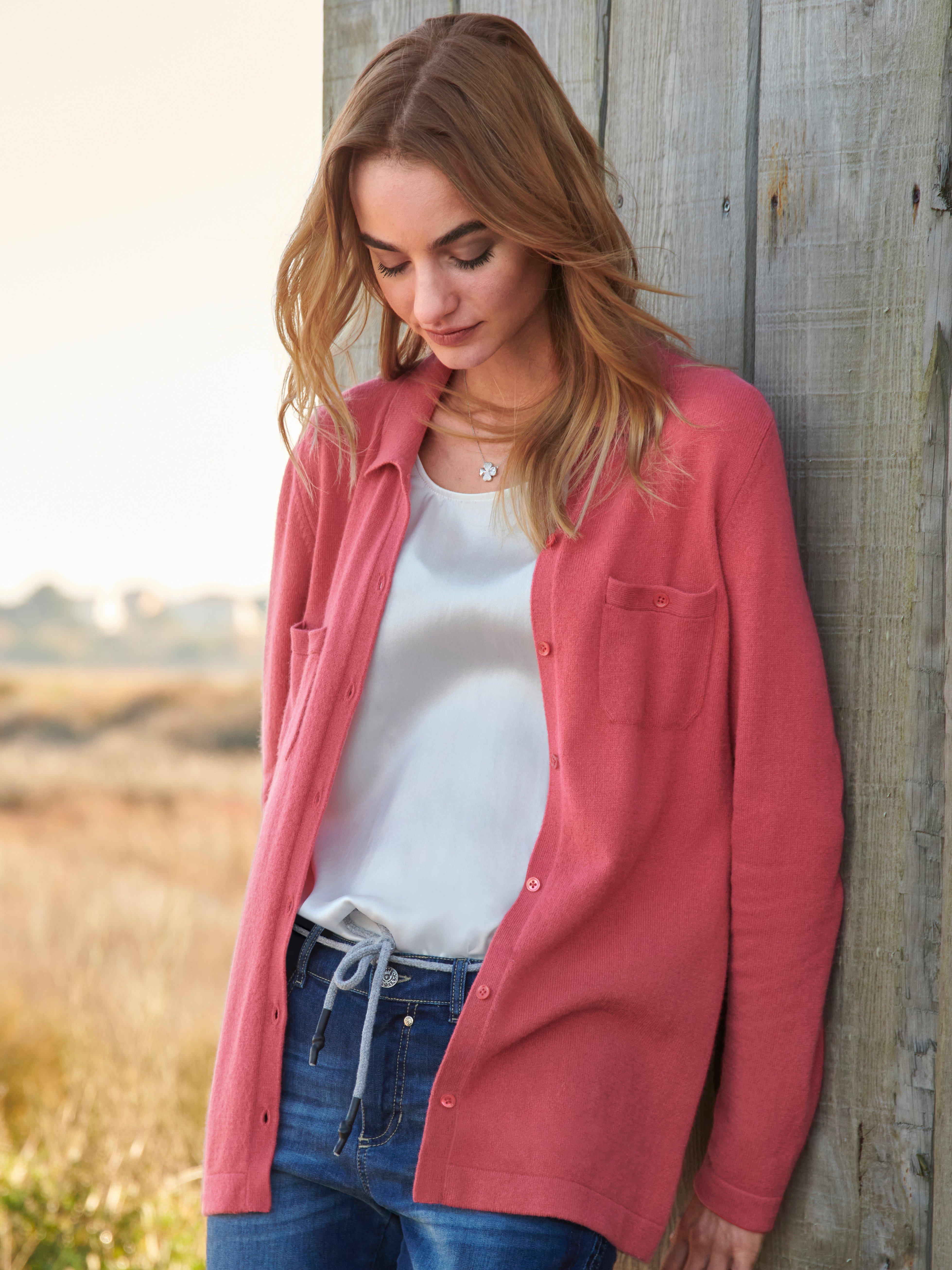 Peter Hahn Cashmere - Polo-Strickjacke aus 100% PREMIUM Kaschmir