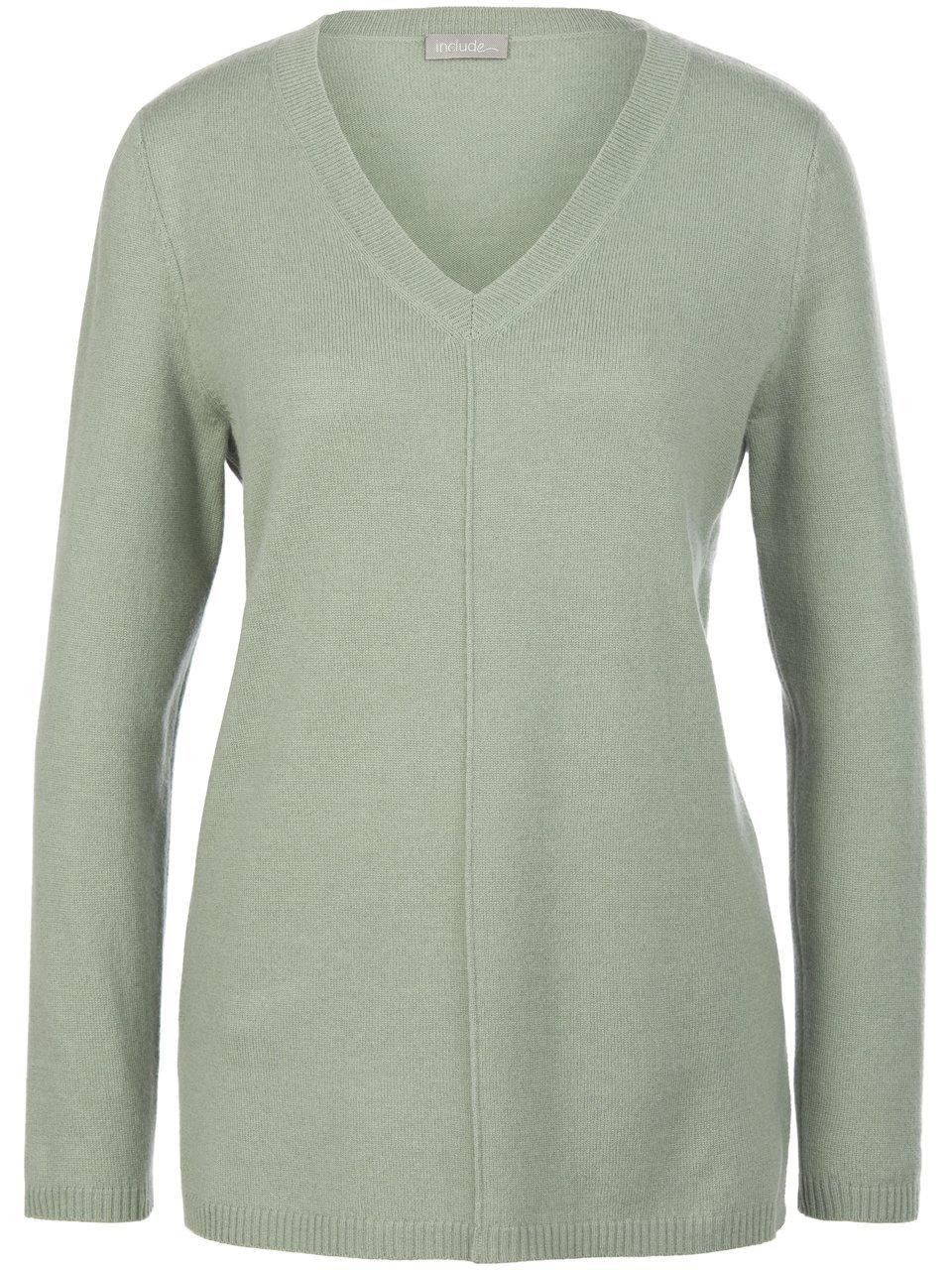 V-Pullover aus 100% Premium-Kaschmir include grün günstig online kaufen