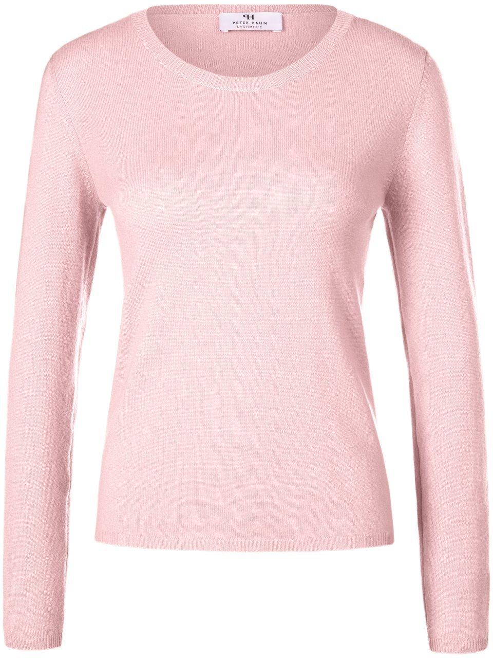 Trui 100% kasjmier ronde hals Van Peter Hahn Cashmere roze