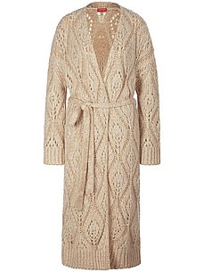 knitted coat knitted tie belt laura biagiotti roma beige