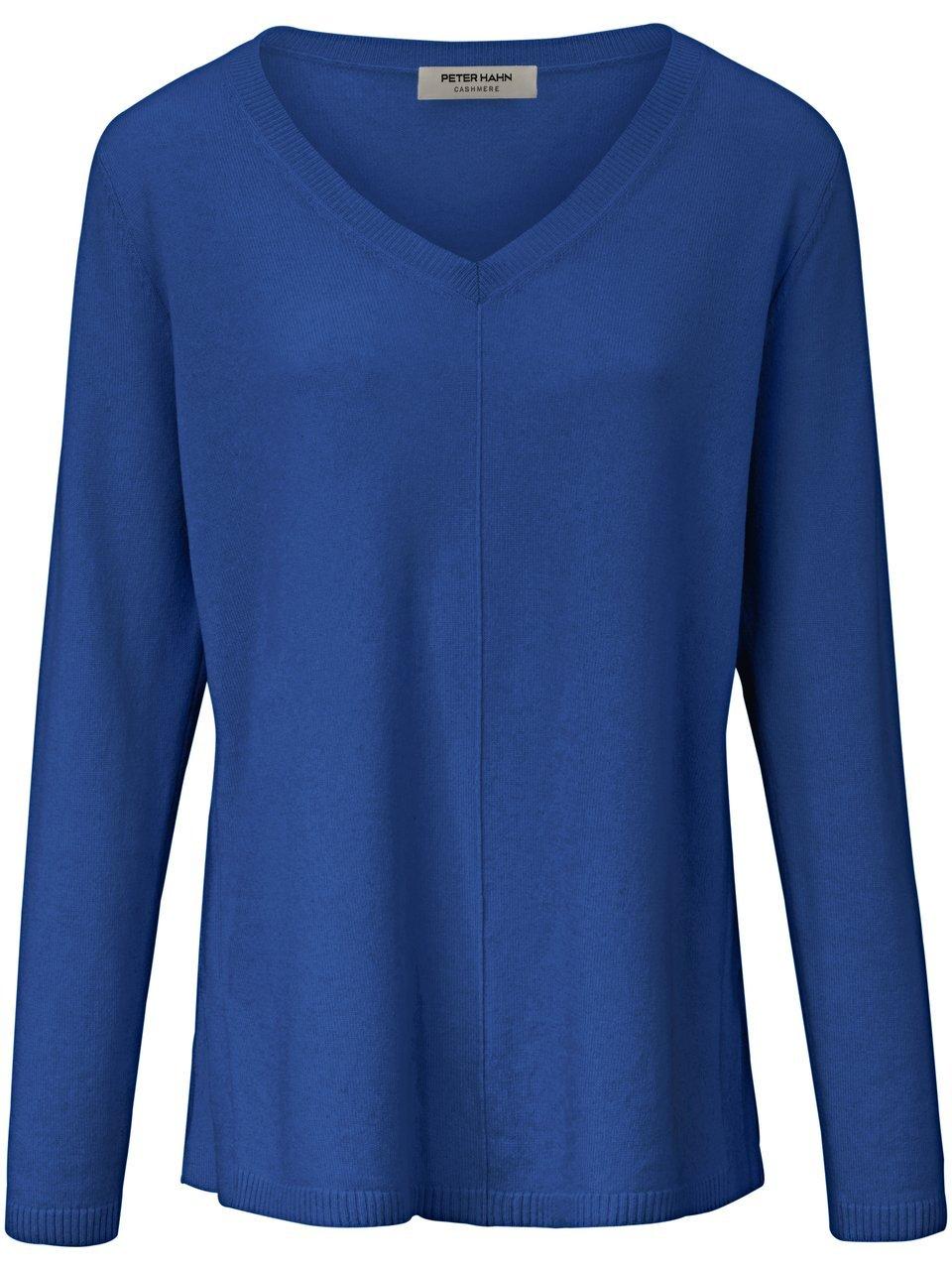 V-Pullover aus 100% Premium-Kaschmir Peter Hahn blau günstig online kaufen