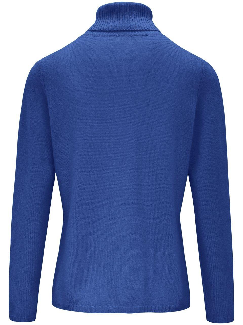 Thumbnail - Rollkragen-Pullover aus Schurwolle und Kaschmir include blau