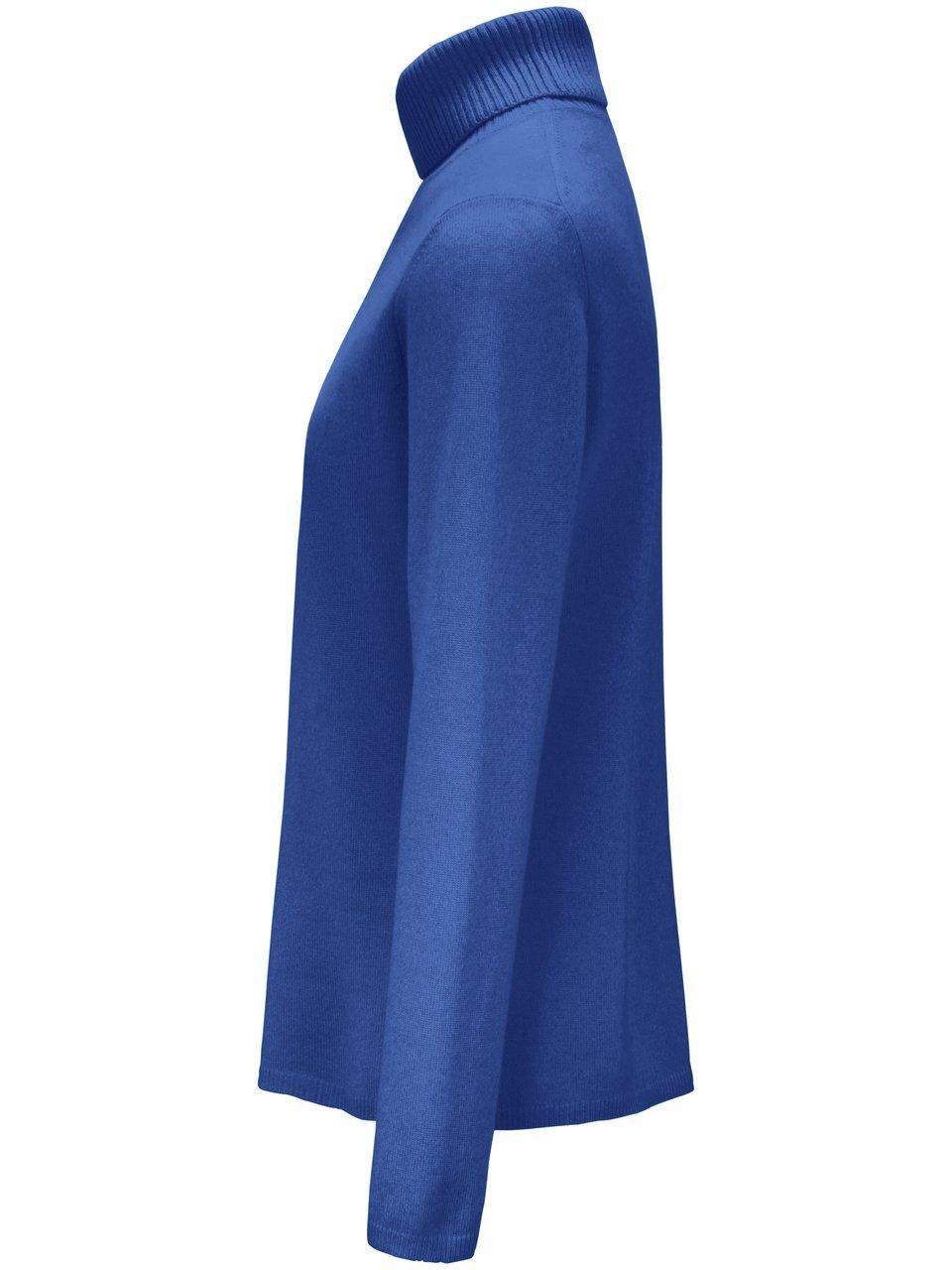 Thumbnail - Rollkragen-Pullover aus Schurwolle und Kaschmir include blau