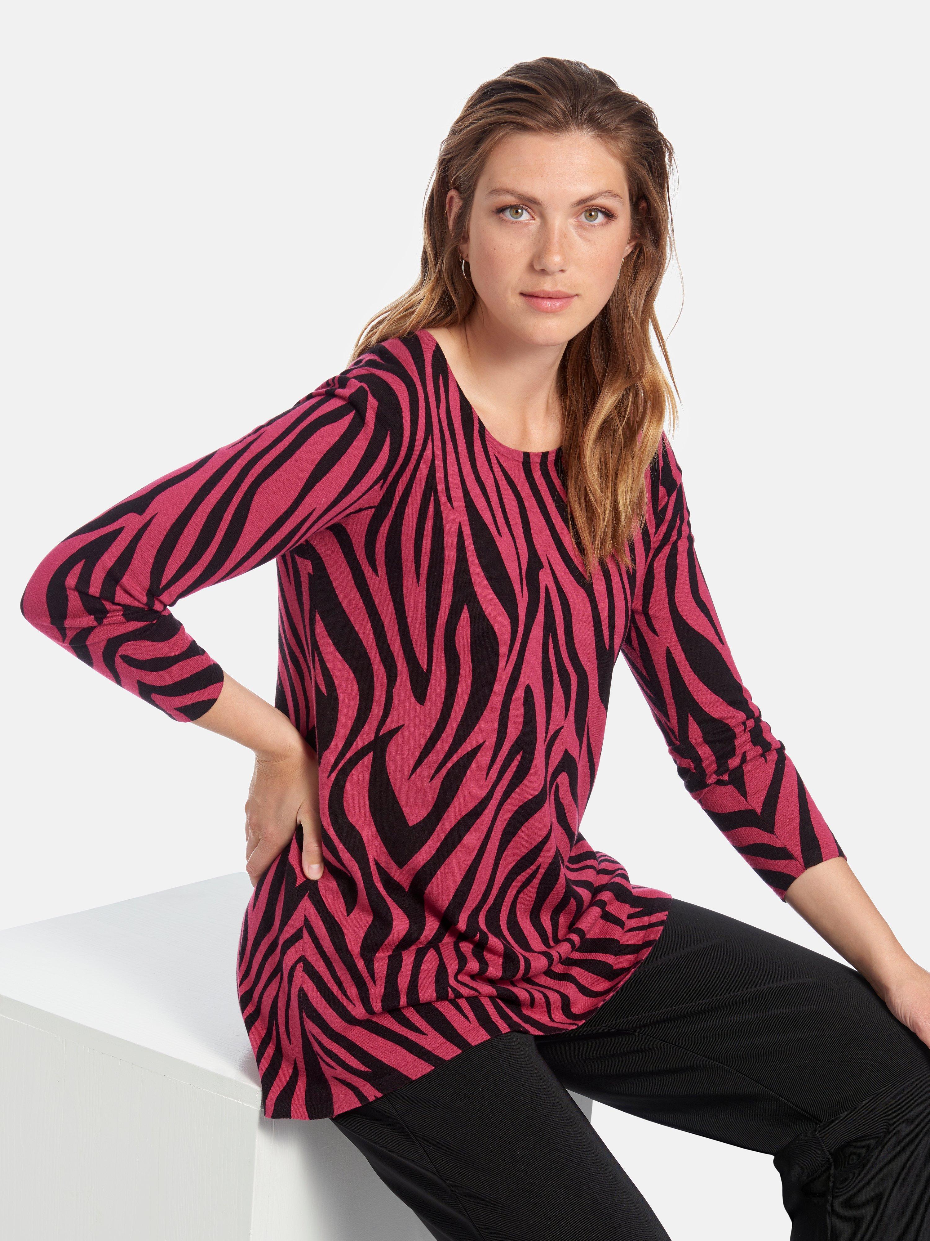 Anna Aura - Trui in iets gerend A-model met ronde hals