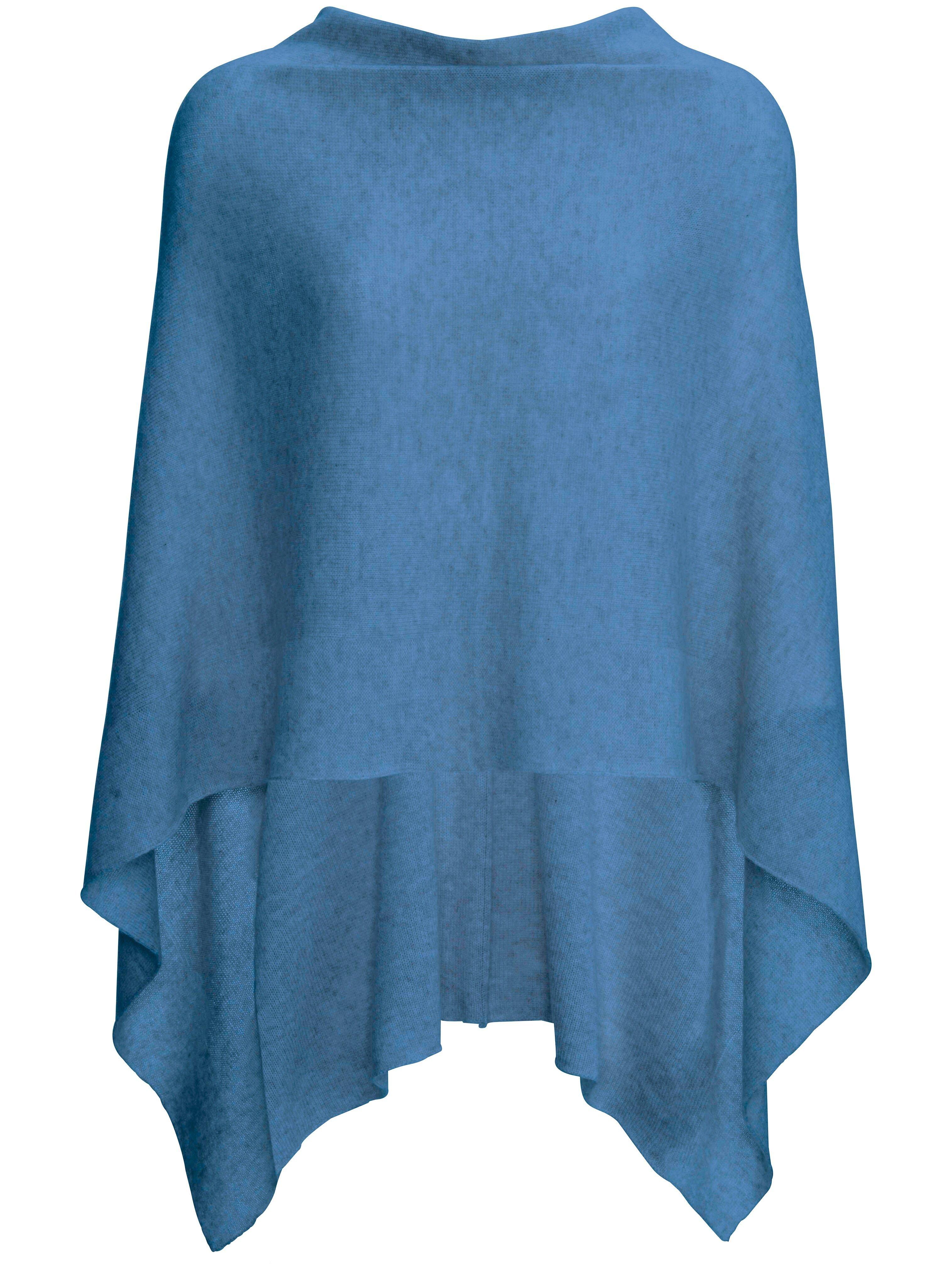 Peter Hahn Cashmere Poncho In Pure Cashmere In Premium Quality Lagoon